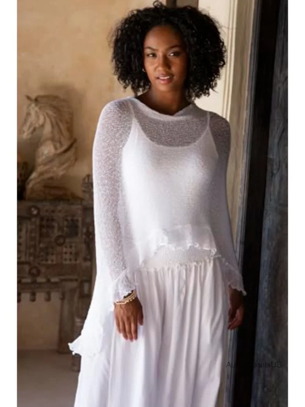 Sheer Knit Poncho Shrug Lightweight Asymmetrical Ruffle Wrap Dressy Summer